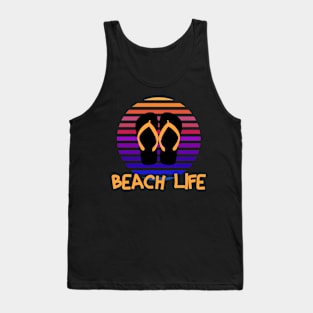 Sunset Retro Beach Life Design Tank Top